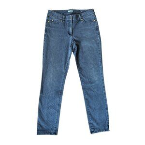 J. McLaughlin medium wash stretchy button zip five pocket skinny jeans size 4